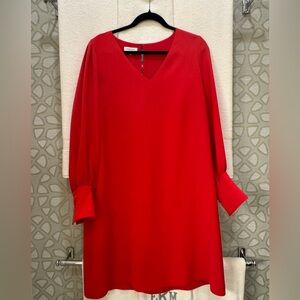 Lafayette Red V-Neck Dress